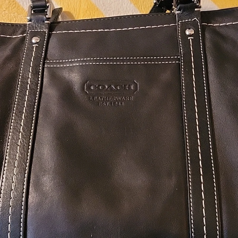 Coach Bag black leather tote